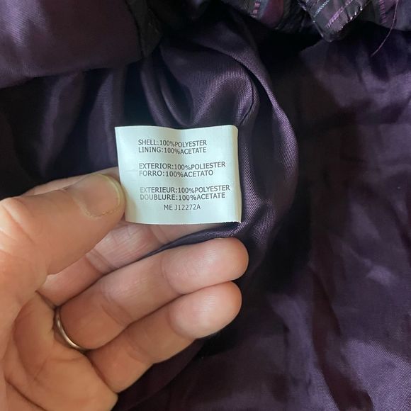 INSIGHT Purple Shiny Crinkle Striped Jacket Blazer - Picture 10 of 11